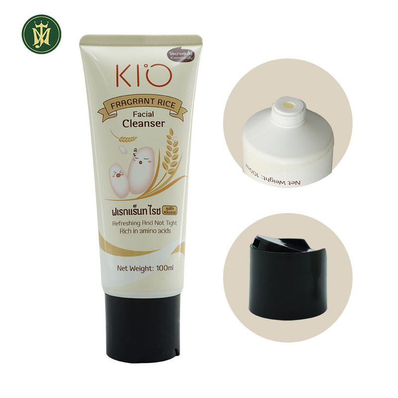 Etiquetado personalizado Tubos cosméticos de compresión suave, limpiador facial, tubo de embalaje de plástico con prensa, tapa abierta, embalaje para cuidado de la piel