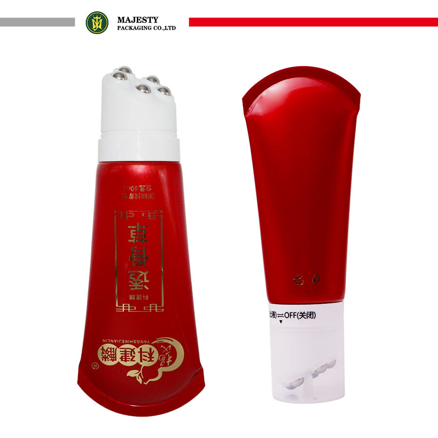 Tubo de plástico multifuncional personalizado, 30ML-250ML, para crema de ojos, manguera cosmética, cabezal de masaje con bola, incluye embalaje de extrusión