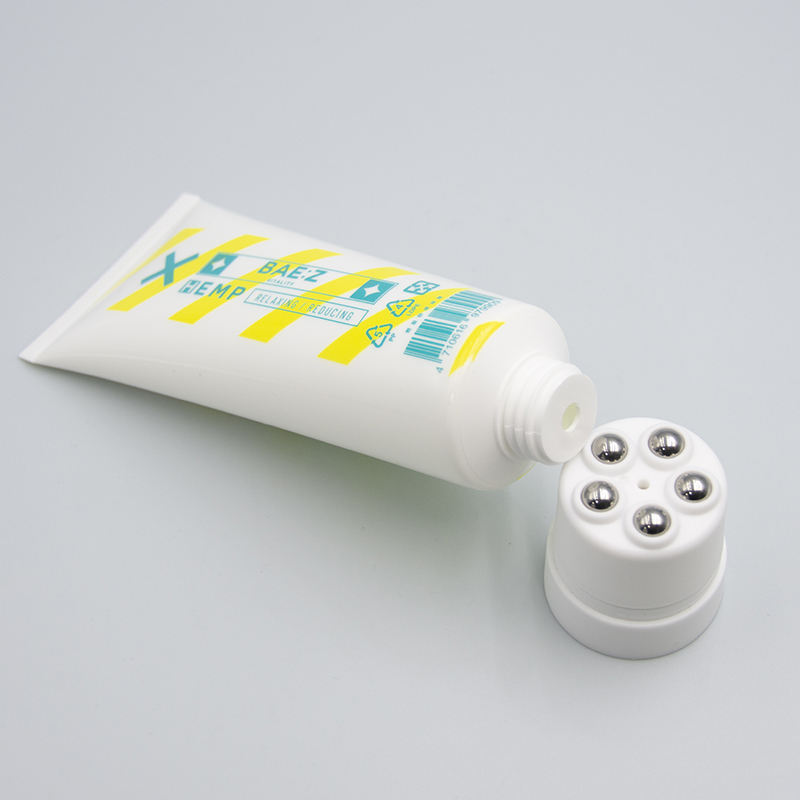 Tubo de extrusión de envases cosméticos de plástico personalizado de 60 ml-150 ml con cabezal de masaje de 5 bolas