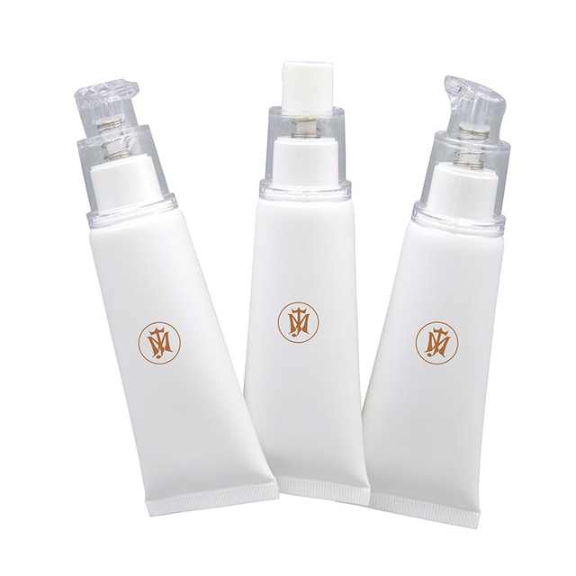 Tubo de PE exprimidor personalizado de 30ML, maquillaje vacío, crema BB, tubo de plástico cosmético, crema facial, bomba prensada, tubo cosmético de plástico suave