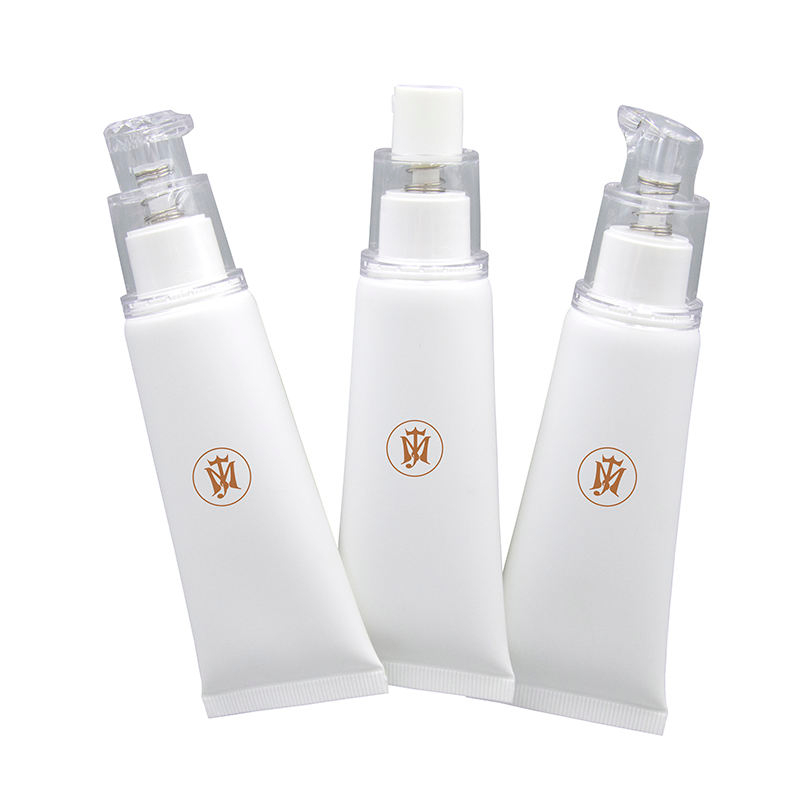 Tubo de PE exprimidor personalizado de 30ML, maquillaje vacío, crema BB, tubo de plástico cosmético, crema facial, bomba prensada, tubo cosmético de plástico suave