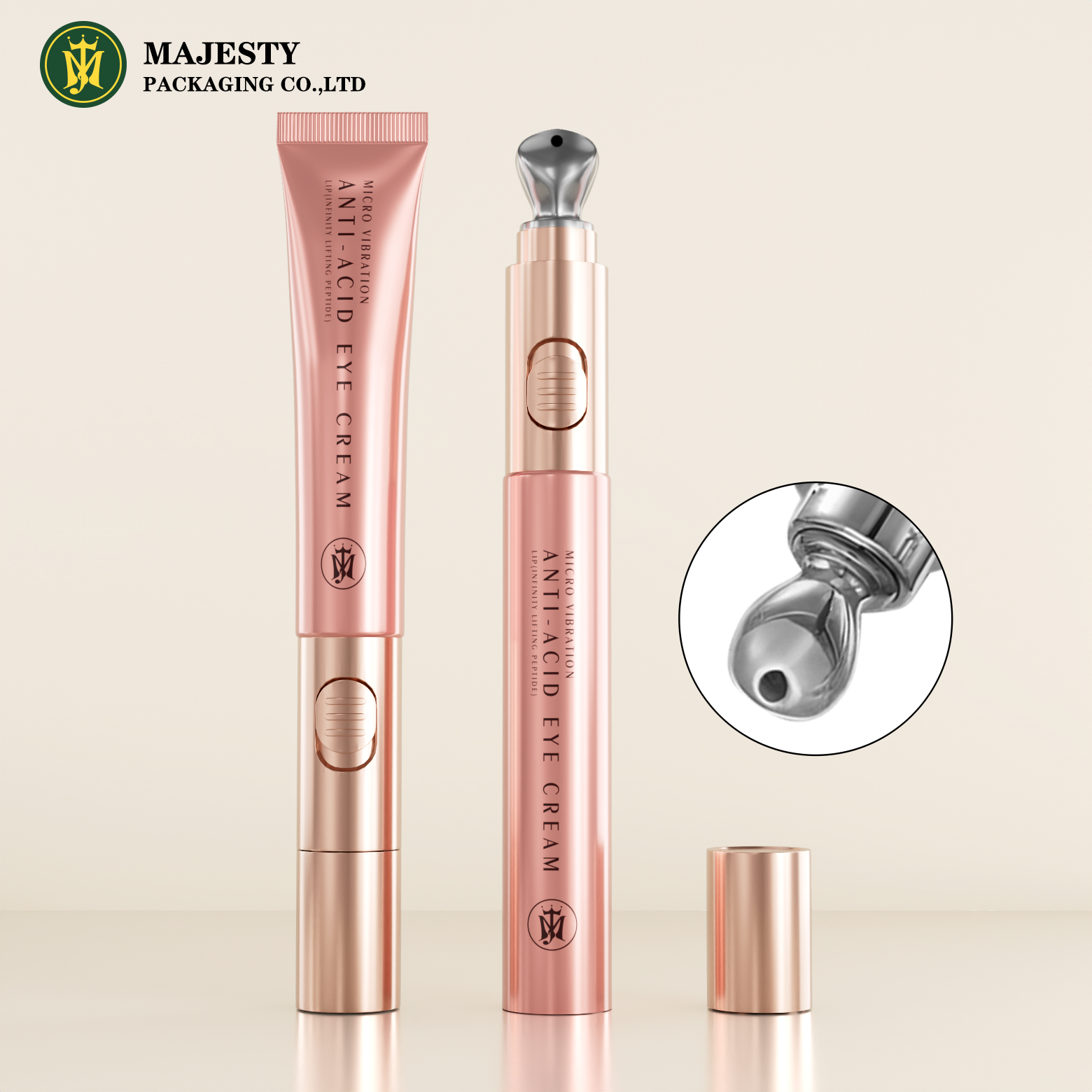 Recipiente de tubo de crema de ojos vacío OEM/ODM con aplicador de metal tubo cosmético personalizado