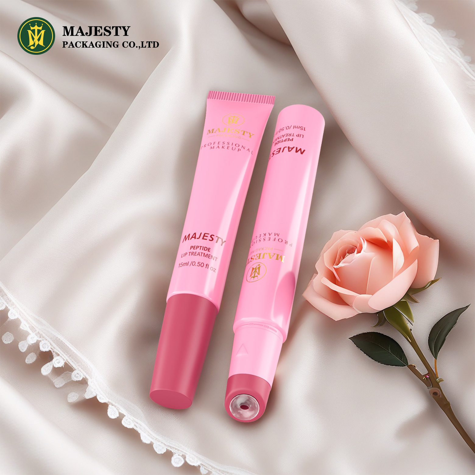 Contenedores de brillo de labios gelatina tubos de plástico cosmético acrílico suave flexible