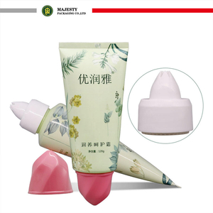 Personalice el envase plástico lindo del cosmético del tubo del apretón del PE del diseño floral de 120g para la crema de manos y el lápiz labial en forma de flor