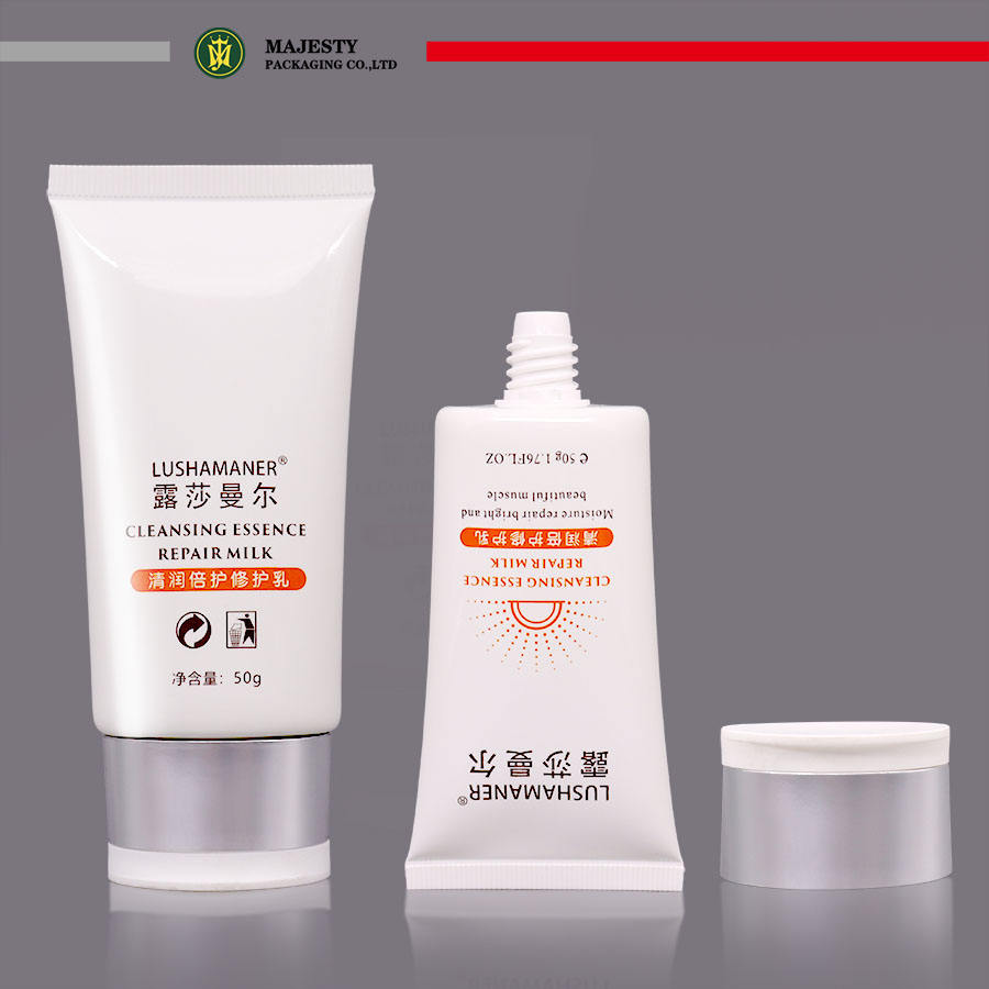 Tubo suave cosmético de plástico OEM ODM para embalaje de protección solar Tubo de embalaje de crema BB con embalaje de crema solar de forma ovalada