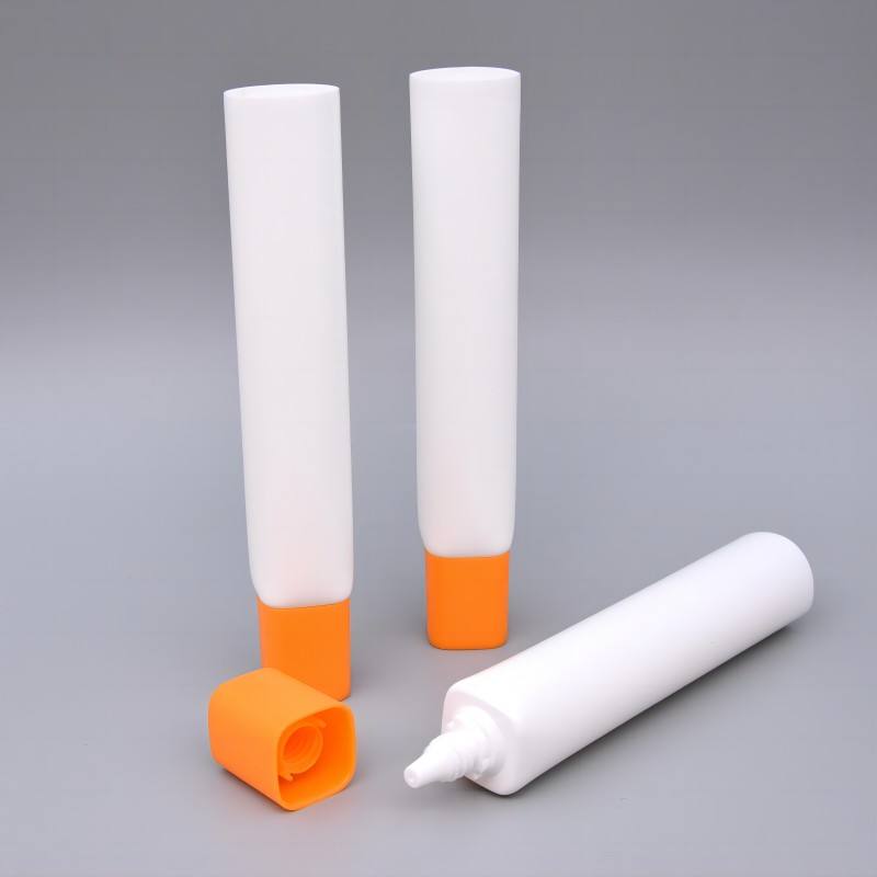 Tubo exprimible de plástico blando de PE personalizable, crema protectora solar con tapa cuadrada de 10-15g para lavado de manos y rostro, uso cosmético con tapón de rosca