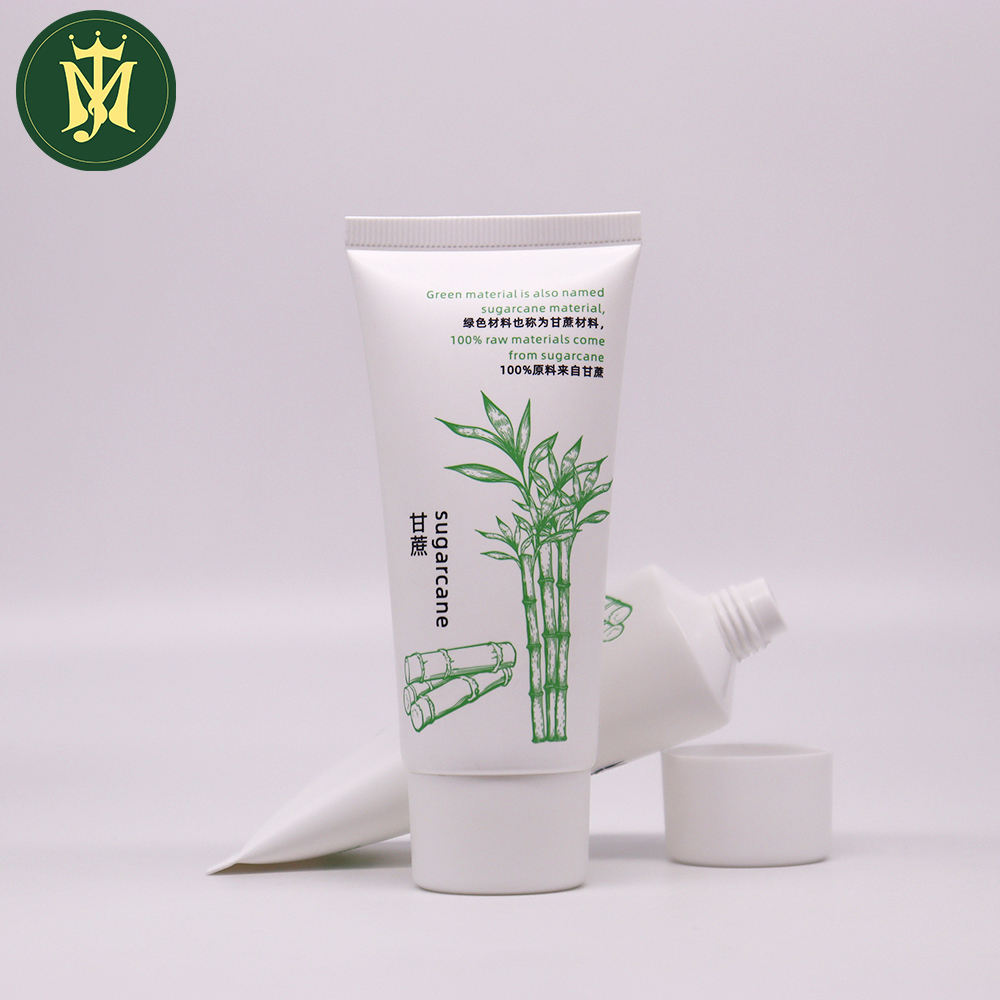 Tubo de plástico sostenible reciclable de PE verde, embalaje cosmético para el cuidado de la piel, tubo de loción corporal para crema de manos de volumen múltiple