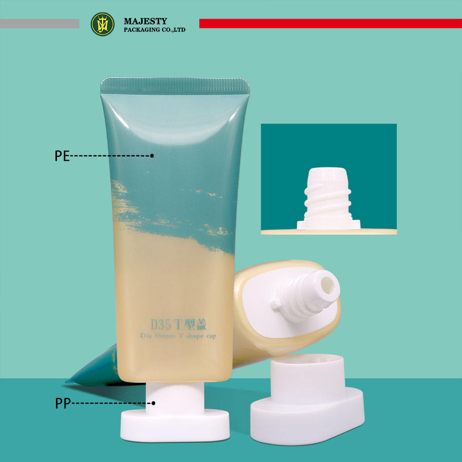 Envase de tubo de plástico vacío, crema BB, protector solar, crema de manos, tubo ovalado, cuidado de la piel, tubo de plástico cosmético, embalaje de 50ml