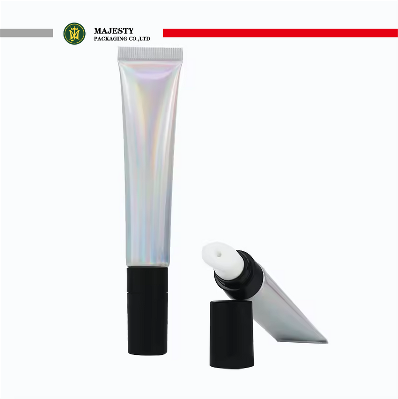 Tubo de lápiz labial vacío ABL PBL, láser plateado personalizado, 19mm de diámetro, 10 ~ 30ml de capacidad, aplicador de cerámica, tapón de rosca, crema