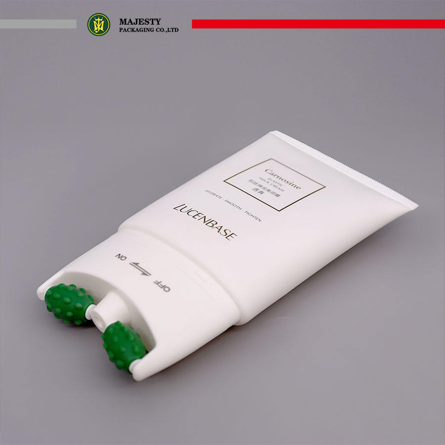 Tubo plástico cosmético para el cuidado de la piel, embalaje de plástico, rodillo de masaje de silicona, loción corporal, loción para el cuello, aceite esencial