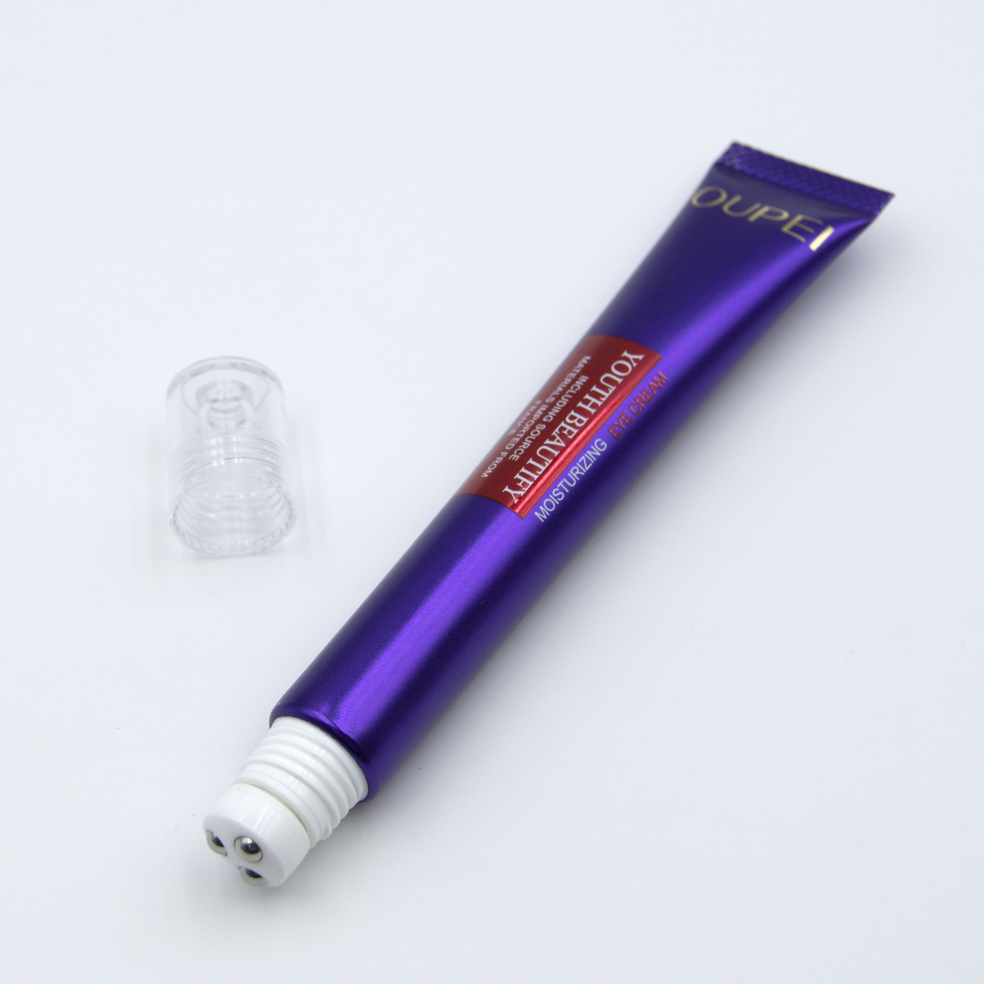 Tubo de plástico vacío para crema para ojos, tubo cosmético para cuidado de la piel, embalaje de 10ml, 20ml, 30ml, rodillo de aleación de Zinc, tubo aplicador de masaje personalizado