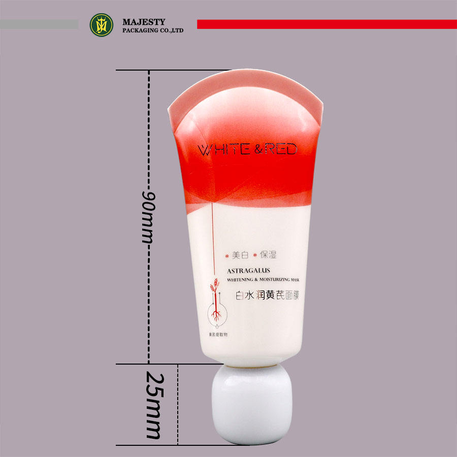 Tubo con tapa de cerámica para loción corporal y crema para ojos, contenedor de plástico con sellado sectorial de 30~50ml y serigrafía para uso cosmético