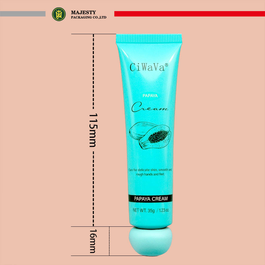 Lavadora facial de plástico para el cuidado de la piel, tubo vacío con tapón de rosca de cerámica personalizado de 35 Ml con tubo exprimidor, tubo cosmético para loción corporal