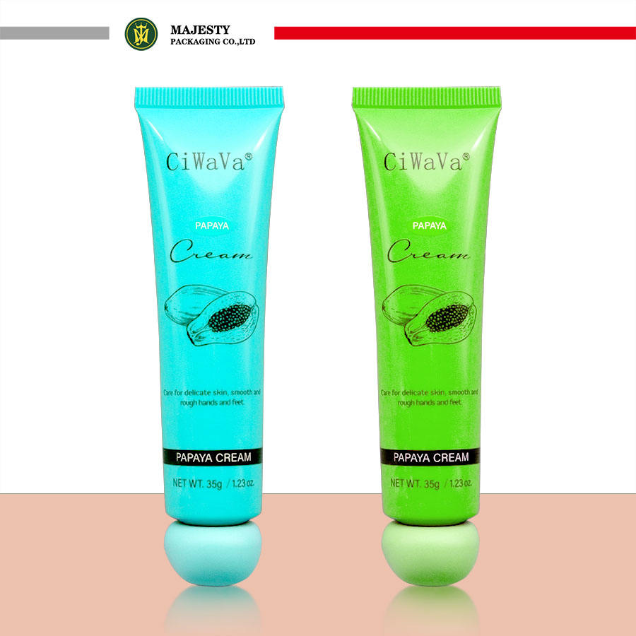 Lavadora facial de plástico para el cuidado de la piel, tubo vacío con tapón de rosca de cerámica personalizado de 35 Ml con tubo exprimidor, tubo cosmético para loción corporal