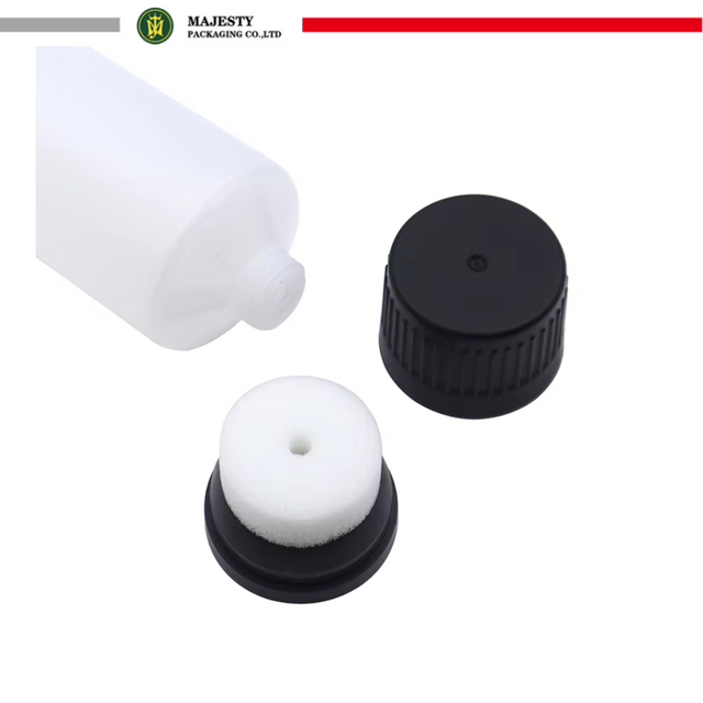 Envase de tubo cosmético de plástico con interruptor, aplicador de esponja, limpiador facial, tubo de plástico para el cuidado facial, tubo de 70ml, 100ml y 150ml