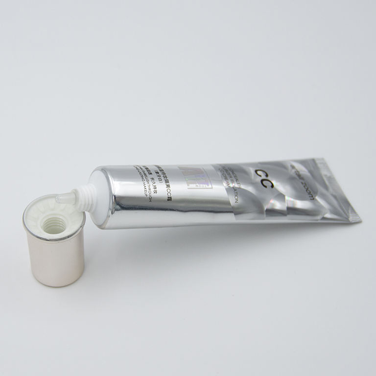 Tubo de plástico suave para apretar con láser, base de aluminio, BB y CC, tubo de suero para el cuidado de la piel con tapa de rosca
