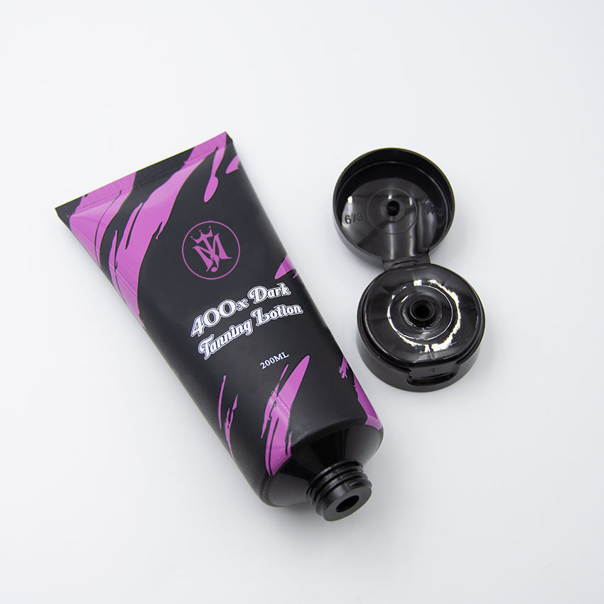 Tubo de embalaje de loción de PE, negro mate personalizado, 150 Ml, tubos de plástico vacíos para apretar, protector solar facial, champú y mascarilla, cosméticos