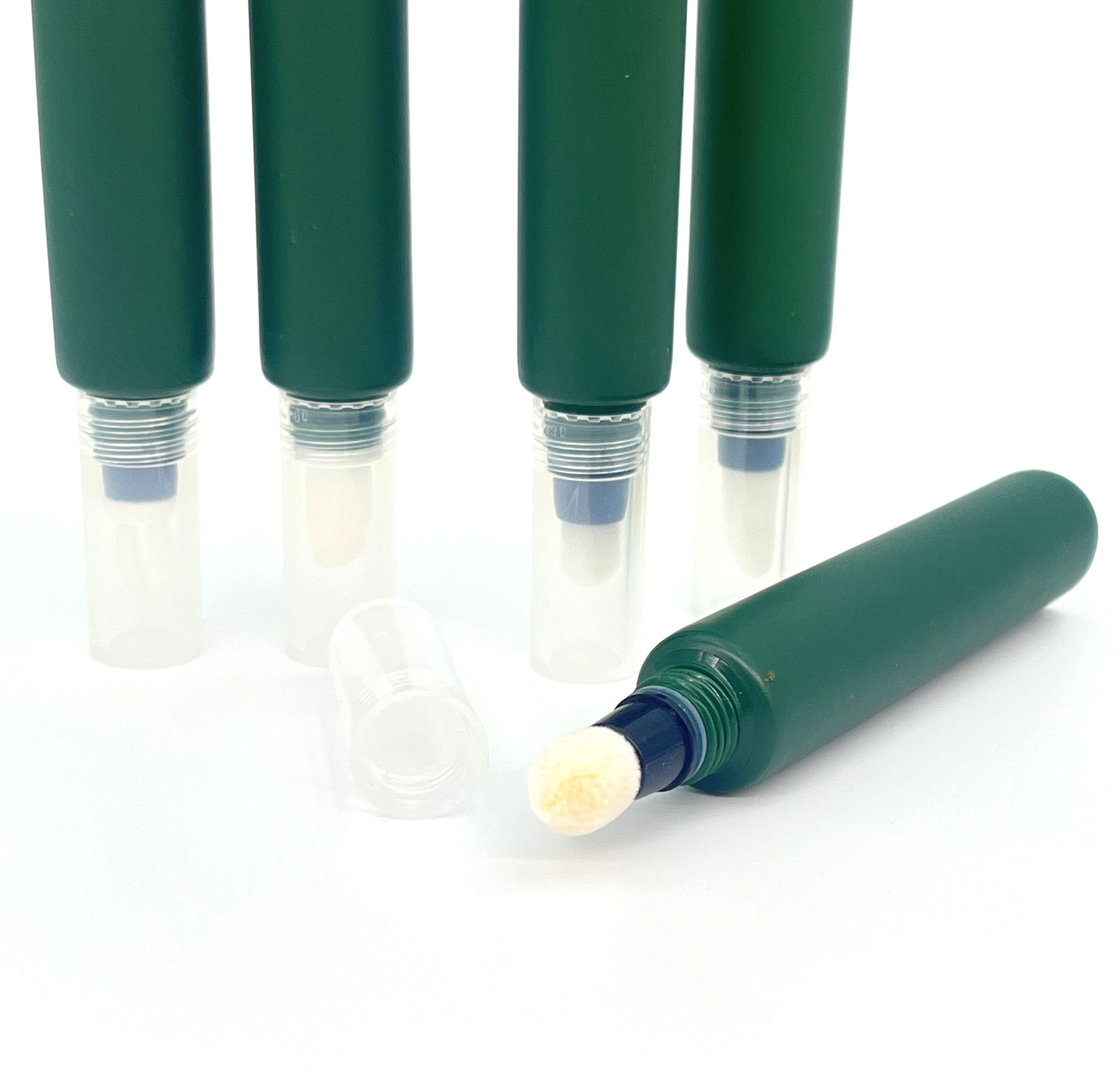 Envases de bálsamo labial personalizados, redondos de plástico, respetuosos con el medio ambiente, populares, con aplicador flocado, protector solar, crema para ojos, máscaras para el cuidado de la piel