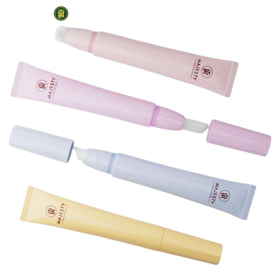 Tubos de plástico cosméticos de 19 mm, 5 ml, 10 ml, 15 ml, 20 ml, con tapa de interruptor de encendido y apagado, tubo exprimidor para crema de ojos y lápiz labial