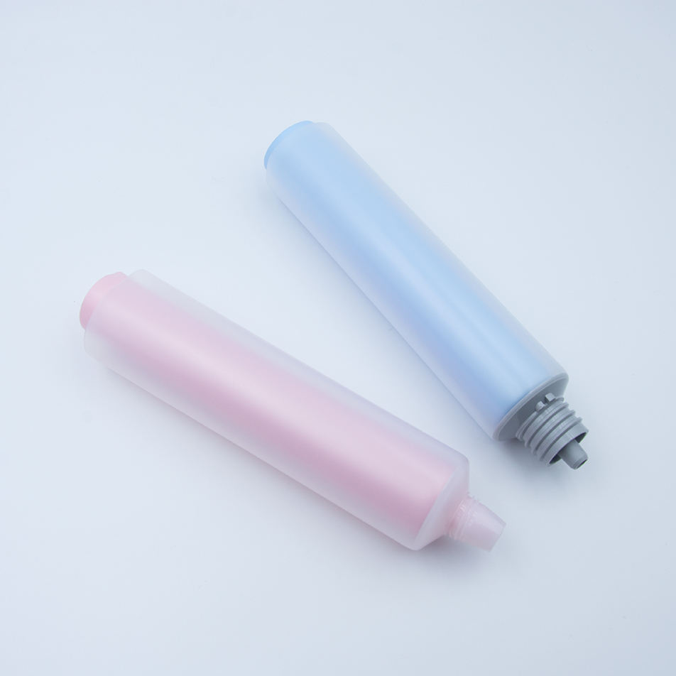 Tubo cosmético de doble cámara de plástico transparente, tubo cosmético de compresión suave, embalaje doble para el cuidado de la piel, tubos de plástico vacíos para loción y crema
