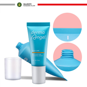 Tubo de plástico personalizado, tubos de limpiador facial de 20g-50g con cubierta de tornillo, embalaje de tubo de suero para el cuidado de la piel