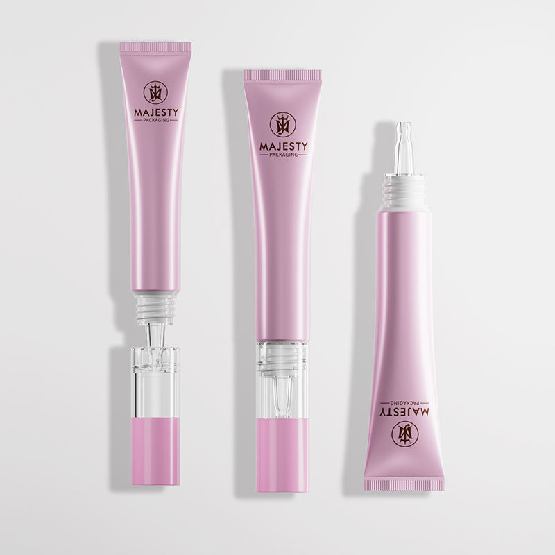 Tubo cosmético de plástico suave personalizado para crema de ojos y mascarilla con gotero transparente para embalaje exprimible de esencia para el cuidado de la piel
