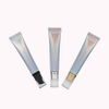 Tubo de plástico de aluminio suave cosmético vacío de 20g y 20ml con tapa de bomba sin aire, exprimidor láser plateado para embalaje de crema facial con protección solar