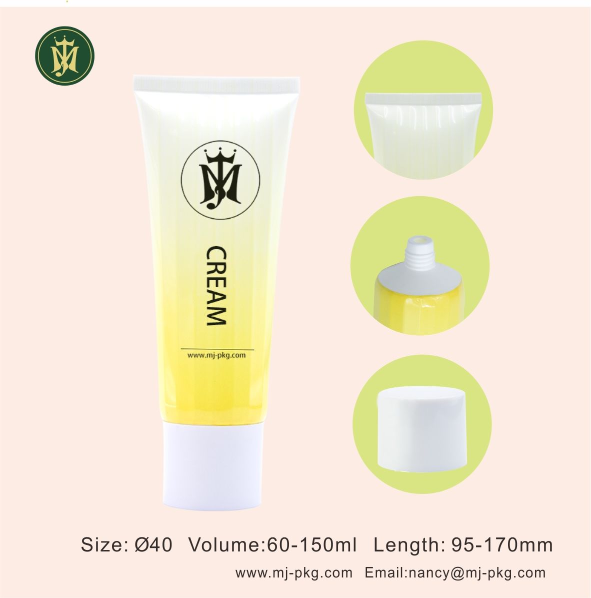 Tubos cosméticos de plástico blando vacíos personalizados de 100ml, 120ml y 150ml para loción y crema de manos, superficie de serigrafía de embalaje