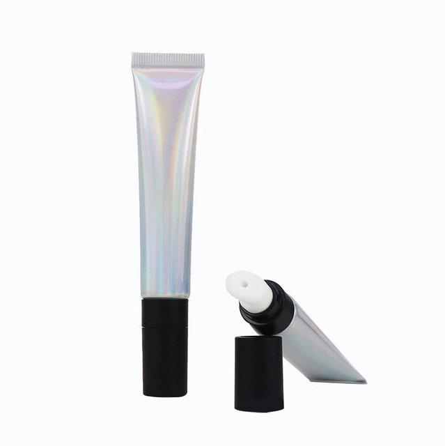 Tubo suave ABL plateado láser de 20g, Envase Cosmético Vacío de 20ml, aplicador de crema para ojos de aluminio, tubos cosméticos de plástico