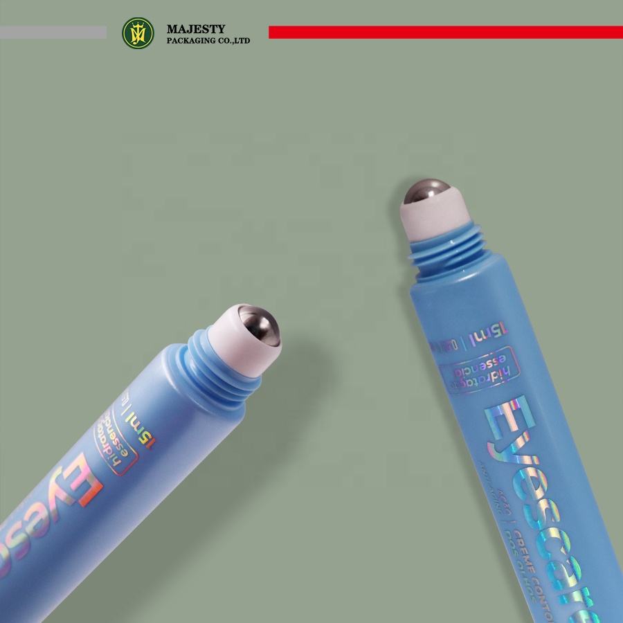 OEM/ODM Envases cosméticos personalizables Tubo de plástico blando multifuncional con cabezal de bola de masaje para cosméticos Crema para ojos