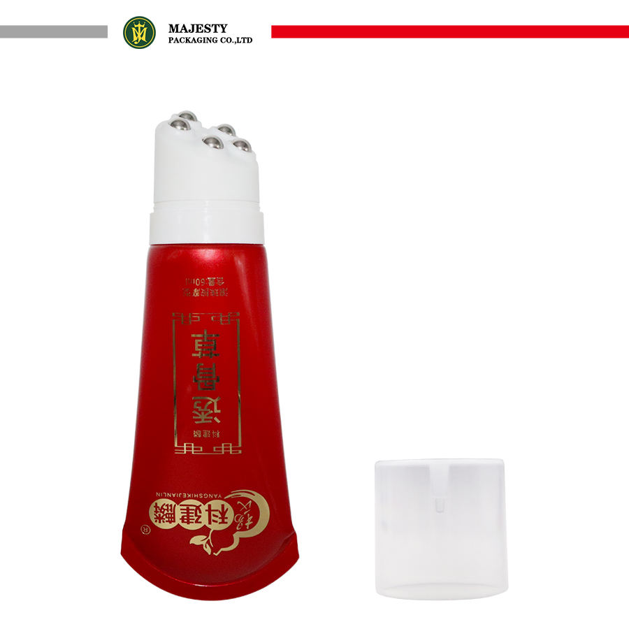 Tubo de plástico multifuncional personalizado, 30ML-250ML, para crema de ojos, manguera cosmética, cabezal de masaje con bola, incluye embalaje de extrusión
