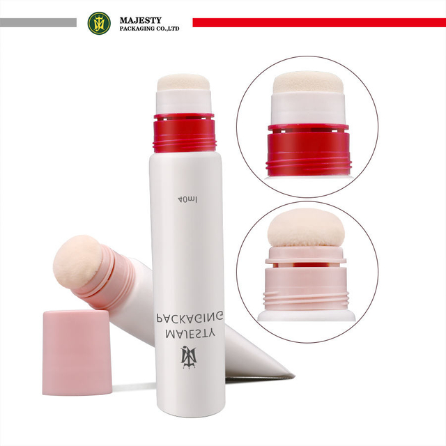 Tubos de plástico personalizados de 30ML-60ML para cosméticos, crema BB para el cuidado de la piel y base líquida con embalaje de extrusión de punta de esponja