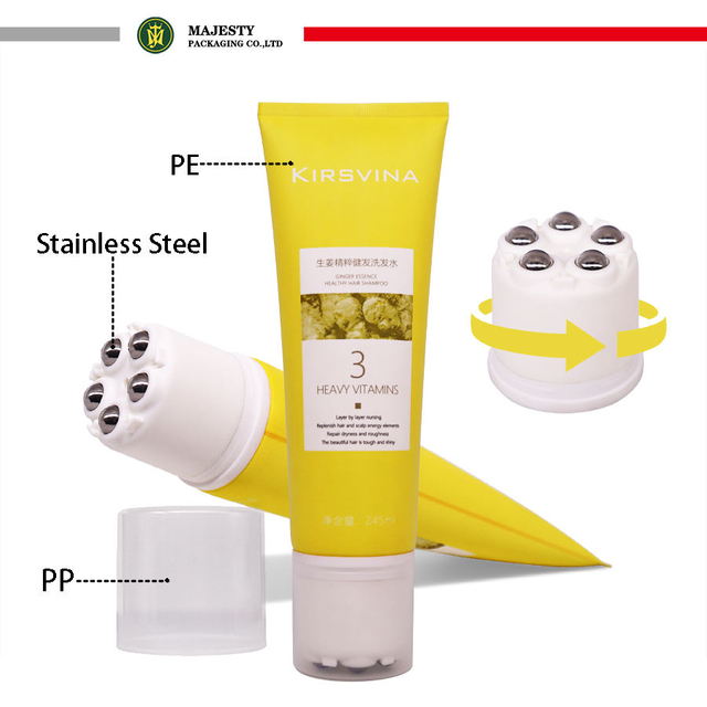 Rodillo de acero inoxidable personalizado, tubo suave para masaje facial, contenedor vacío para el cuerpo de la cara