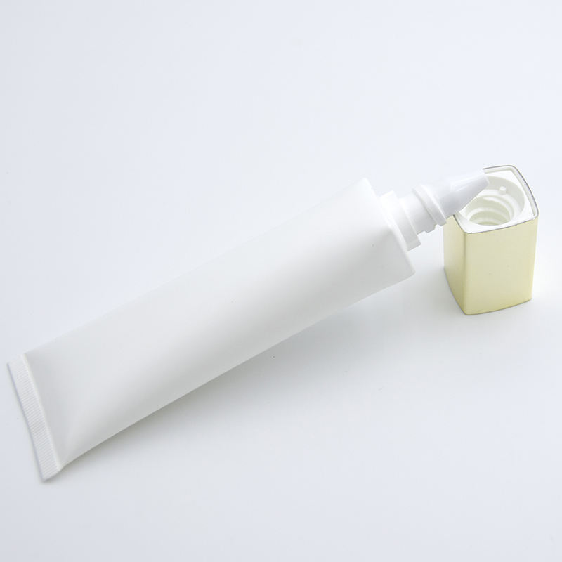 Tubo de gel limpiador facial para el cuidado de la piel, plástico cosmético suave de forma cuadrada OEM, 50ml, uso para maquillaje y suero con tapa de rosca