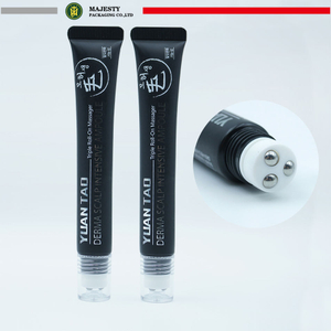 Aplicador de bola de rodillo de metal personalizado, tubo de crema para ojos vacío de 15ml y 20ml para crema de masaje, embalaje de tubo para el cuidado de la piel