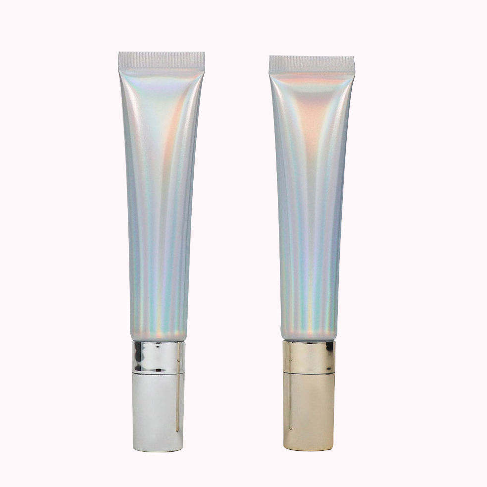 ABL-tubo exprimidor con cabeza de tornillo de aleación de Zinc, 19mm, 10ml, 15ml, 20ml, tapa cromada para aplicador cosmético de barra de labios y crema para ojos
