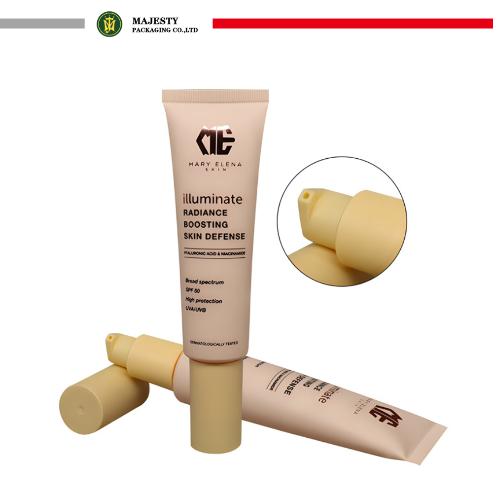 Tubo de limpieza facial personalizado, 30mm de diámetro, vacío, 15 ~ 70ml, aplicador de bomba sin aire, protector solar, loción corporal, base, tubo de crema BB