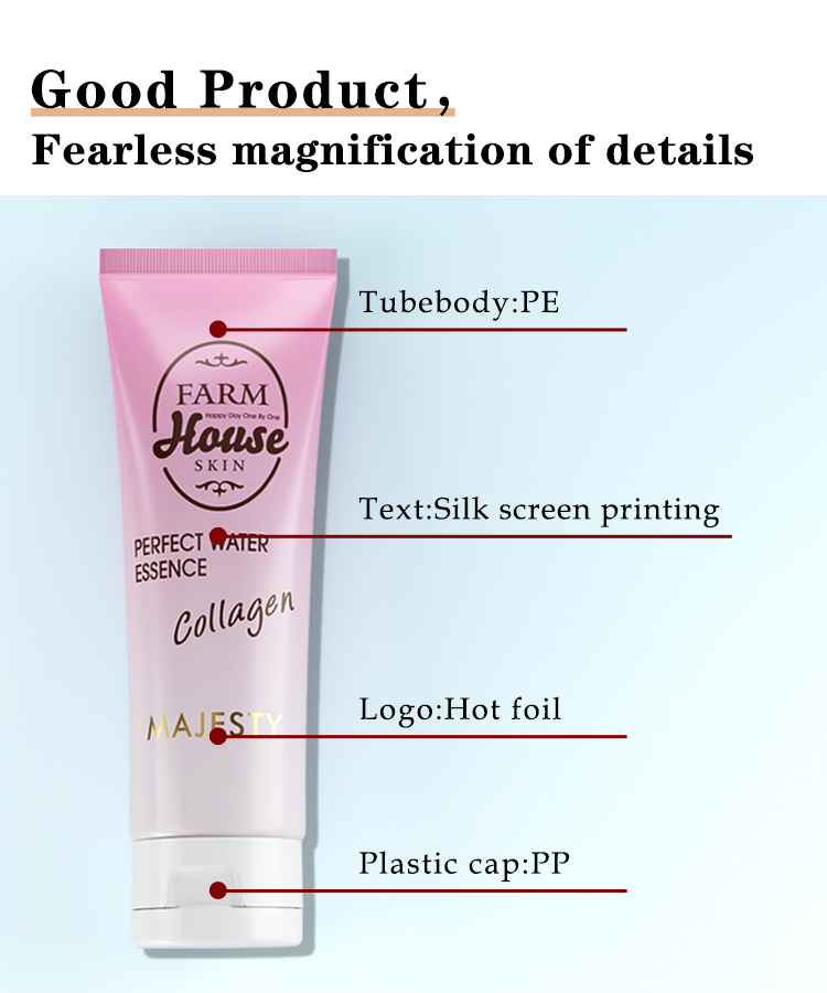 100 ml 150 ml Tubo de embalaje vacío Tubo de crema para carrocería de color rosa con tapa superior