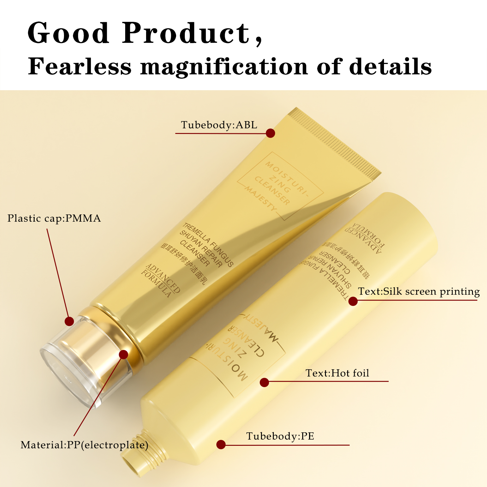 Tubo de fábrica ODM/OEM fabricado totalmente personalizable con tapa acrílica para crema de mano