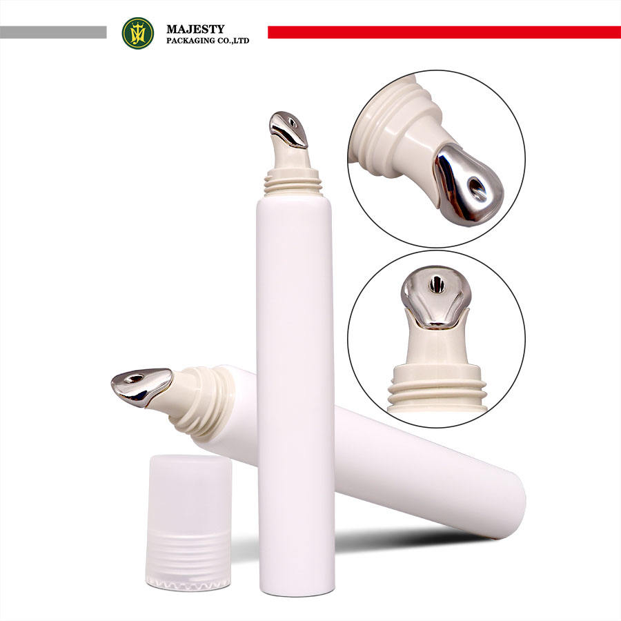 Nueva serie de tubos de plástico para crema para ojos con aplicador de aleación de zinc, envases de tubos cosméticos de plástico, tubo para cuidado de la piel, 10ml, 20ml, 30ml