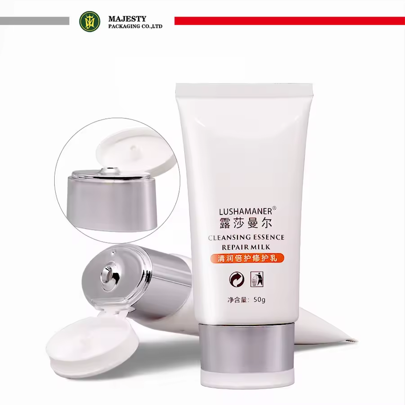 Tubo suave cosmético de plástico OEM ODM para embalaje de protección solar Tubo de embalaje de crema BB con embalaje de crema solar de forma ovalada