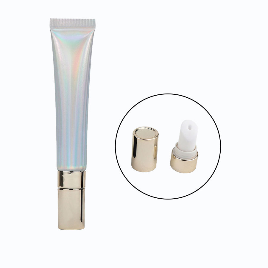 Tubo de lápiz labial vacío ABL PBL, láser plateado personalizado, 19mm de diámetro, 10 ~ 30ml de capacidad, aplicador de cerámica, tapón de rosca, crema