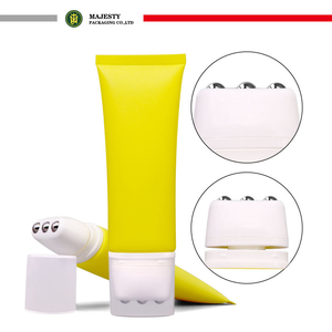 Aplicador de masaje con bola de Metal inoxidable, tubo de plástico para aceite de masaje, tubo de cuidado Personal, embalaje con cosméticos de impresión Offset