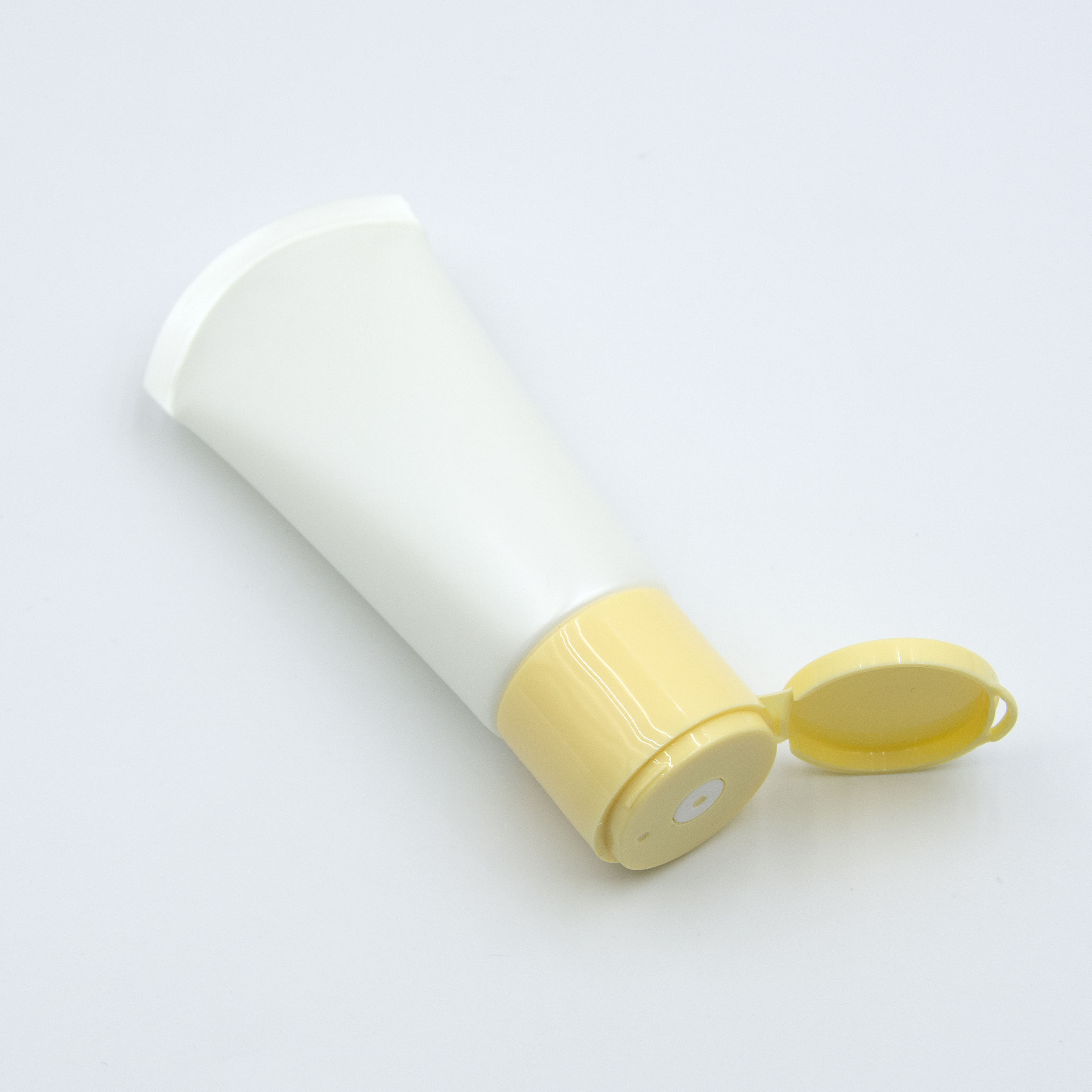 Champú vacío de plástico, acondicionador, loción corporal, tubo de plástico cosmético, tubo de PE, embalaje de 50ml, 100ml, 150ml, tapa superior abatible, tubo de plástico