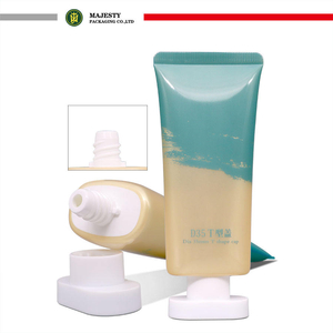 Logotipo privado Envase de cosméticos Embalaje de tubo de plástico Forma ovalada Tapa de rosca Tubo de compresión suave Manejo de superficie de impresión Offset