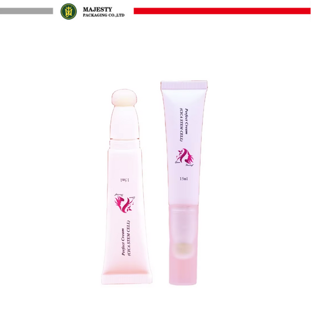 Tubo cosmético de plástico, tubo de rubor líquido para lápiz labial con aplicador de cepillo suave, tubo cosmético de pequeño volumen de 10ml, 15ml y 30ml