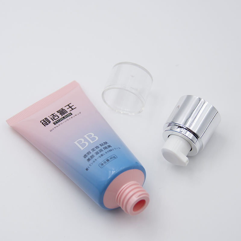 Embalaje de protección solar para crema de leche facial personalizado, tubos exprimidores, envase de envase cosmético con aplicador de bomba sin aire