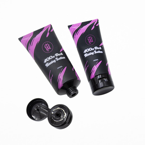 Tubo de embalaje de loción de PE, negro mate personalizado, 150 Ml, tubos de plástico vacíos para apretar, protector solar facial, champú y mascarilla, cosméticos