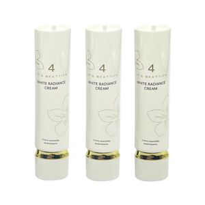 Tubo exprimidor vacío de forma ovalada, embalaje de plástico de 15ml-35ml para crema facial esencial, protector solar, maquillaje líquido, tapa de tornillo dorado