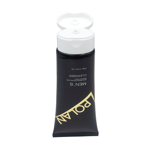 Tubo de plástico vacío personalizado para apretar, crema BB, loción facial para el cuidado de la piel, logotipo impreso, diseño superior abatible, propiedades de protección solar